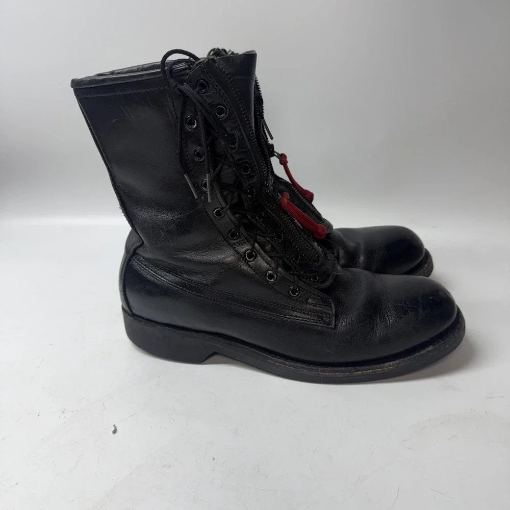 Vtg Addison Shoe Co Biltrite *Read * Zip Tongue Combat Boot  Asymmetric 8D